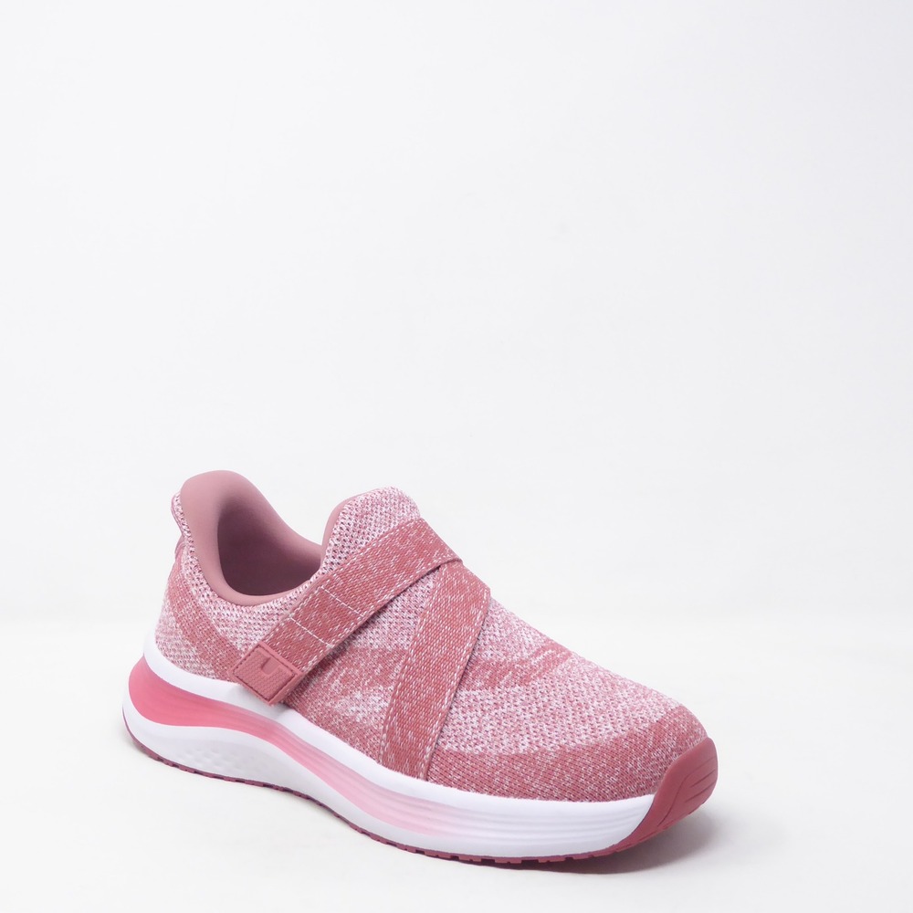 Orthofeet Womens Naya Walking Shoes Pink Knit Hook and Loop Strap 9B